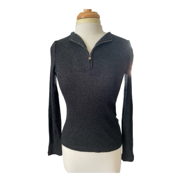 Vince Black Ribbed Sweater - Picture 1 of 5